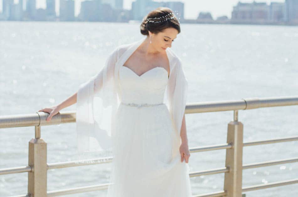 updo for bride in NYC at chelsea piers