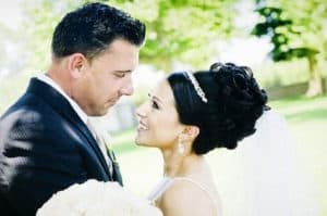 traditional bridal updo for long island bride