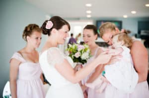 bridal party hairstyles during getting ready photos in Long Island